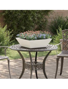 Саксия за градина 5 pcs Бяло 50 x 50 x 15 см Стомана