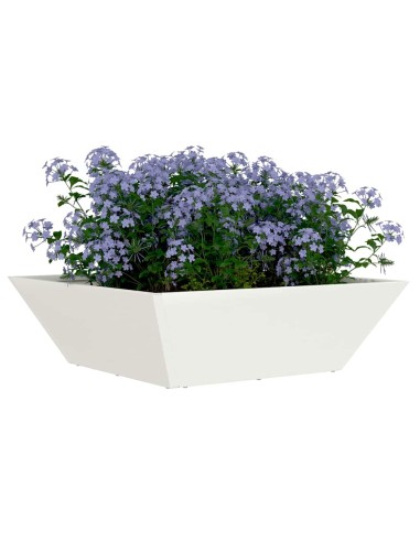 Саксия за градина 5 pcs Бяло 50 x 50 x 15 см Стомана