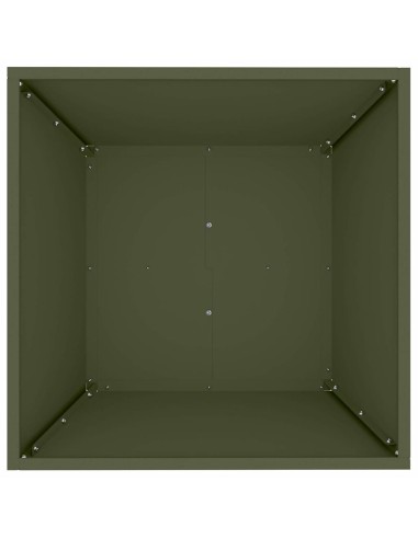 Саксия за градина Маслиненозелен 50 x 50 x 15 см Стомана