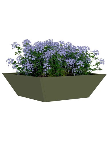 Саксия за градина 5 pcs Маслиненозелен 50 x 50 x 15 см Стомана