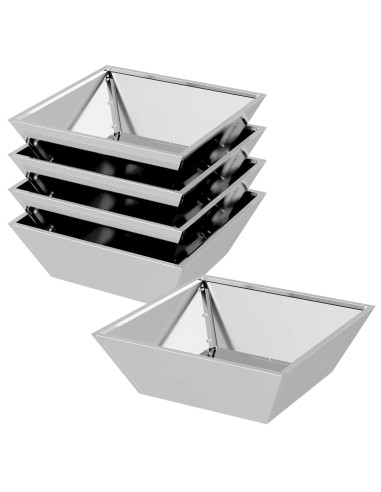 Саксия за градина 5 pcs Сребрист 50 x 50 x 15 см