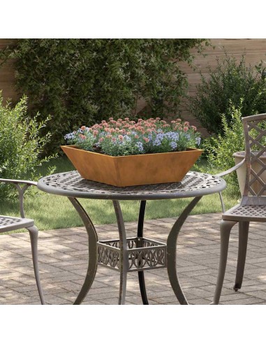 Саксия за градина 5 pcs Ръждясало 50 x 50 x 15 см