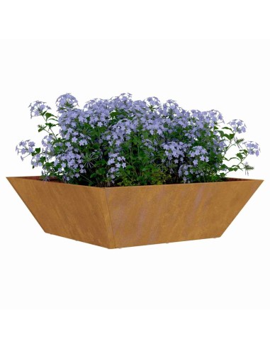 Саксия за градина 5 pcs Ръждясало 50 x 50 x 15 см