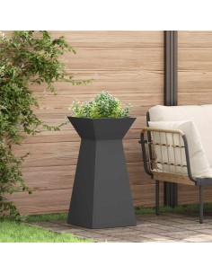 Саксия с колона Черно 35 x 35 x 73 см Стомана