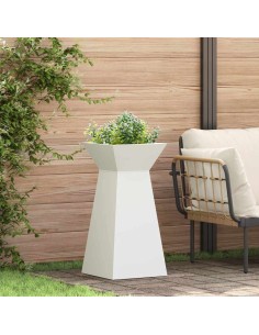 Саксия с колона Бяло 35 x 35 x 73 см Стомана