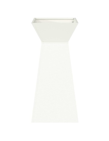 Саксия с колона 2 pcs Бяло 35 x 35 x 73 см Стомана