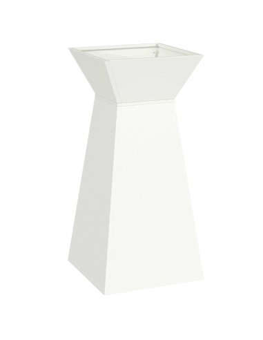 Саксия с колона 2 pcs Бяло 35 x 35 x 73 см Стомана