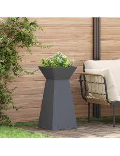 Саксия с колона 2 pcs Антрацит 35 x 35 x 73 см Стомана