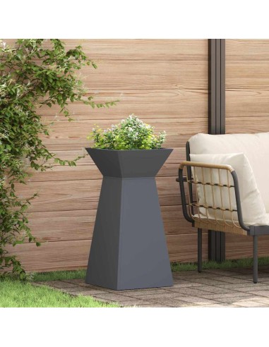 Саксия с колона 2 pcs Антрацит 35 x 35 x 73 см Стомана