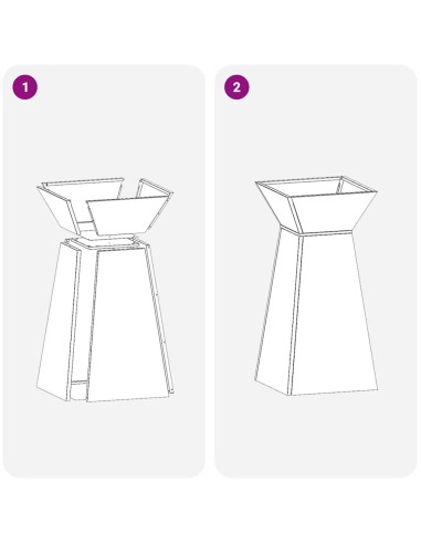 Саксия с колона 2 pcs Антрацит 35 x 35 x 73 см Стомана