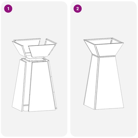 Саксия с колона 2 pcs Антрацит 35 x 35 x 73 см Стомана