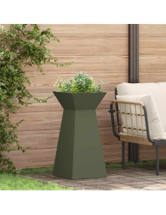 Саксия с колона Маслинено 35 x 35 x 73 см Стомана
