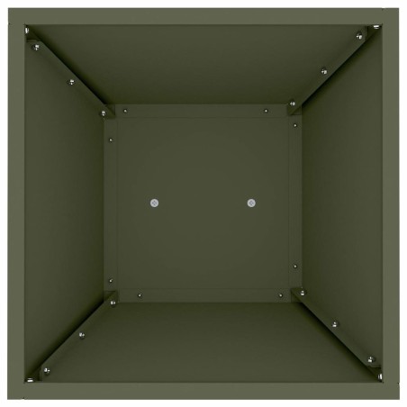 Саксия с колона Маслинено 35 x 35 x 73 см Стомана