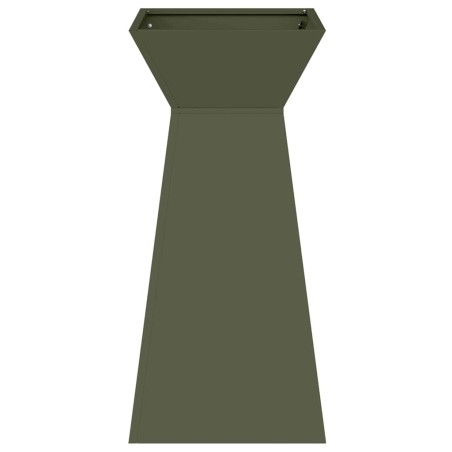 Саксия с колона 2 pcs Маслинено 35 x 35 x 73 см Стомана