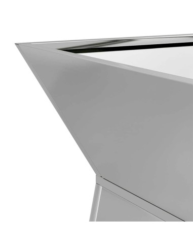 Саксия с колона 2 pcs Сребрист 35 x 35 x 73 см Стомана