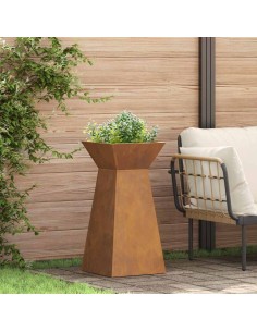 Саксия с колона Сребрист 35 x 35 x 73 см Стомана