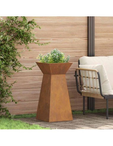 Саксия с колона Сребрист 35 x 35 x 73 см Стомана