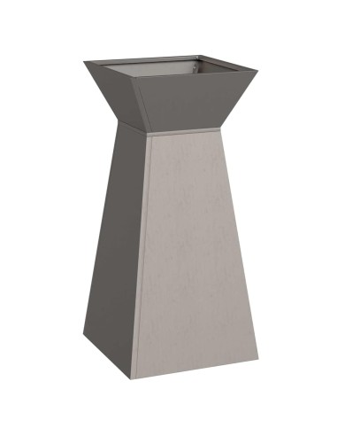 Саксия с колона 2 pcs Сребрист 35 x 35 x 73 см Стомана