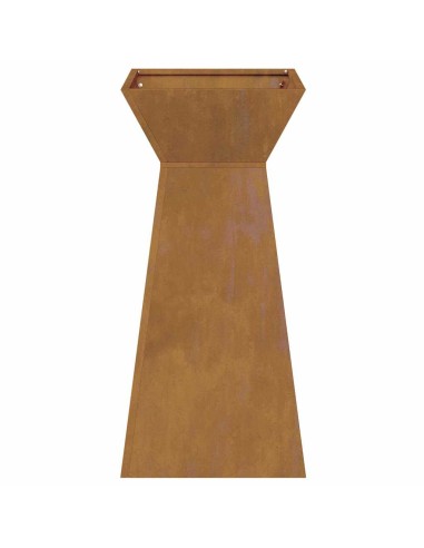 Саксия с колона 2 pcs Сребрист 35 x 35 x 73 см Стомана