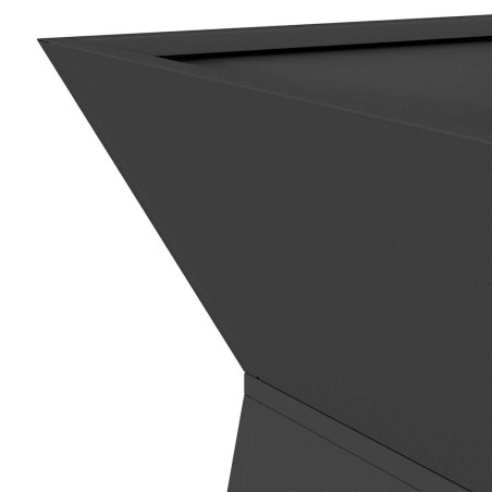 Саксия с колона Черно 40 x 40 x 100 cm Стомана