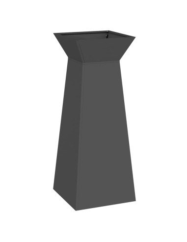 Саксия с колона 2 pcs Черно 40 x 40 x 100 cm Стомана