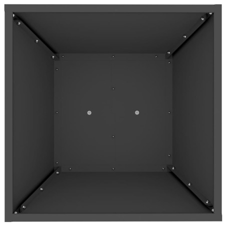 Саксия с колона 2 pcs Черно 40 x 40 x 100 cm Стомана