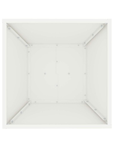 Саксия с колона Бяло 40 x 40 x 100 cm Стомана