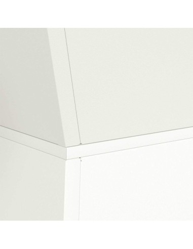 Саксия с колона Бяло 40 x 40 x 100 cm Стомана