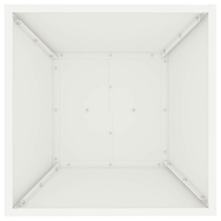 Саксия с колона 2 pcs Бяло 40 x 40 x 100 cm Стомана