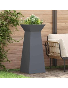 Саксия с колона 2 pcs Антрацит 40 x 40 x 100 cm Стомана