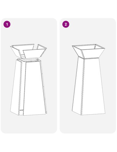 Саксия с колона Маслинено 40 x 40 x 100 cm Стомана