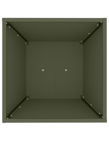 Саксия с колона 2 pcs Маслинено 40 x 40 x 100 cm Стомана