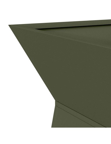 Саксия с колона 2 pcs Маслинено 40 x 40 x 100 cm Стомана