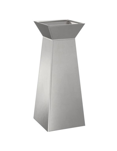 Саксия с колона 2 pcs Сребрист 40 x 40 x 100 cm Стомана