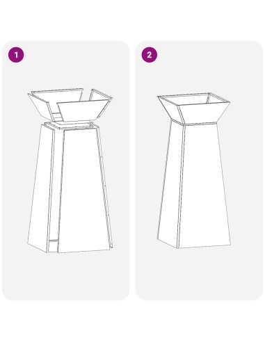 Саксия с колона 2 pcs Сребрист 40 x 40 x 100 cm Стомана