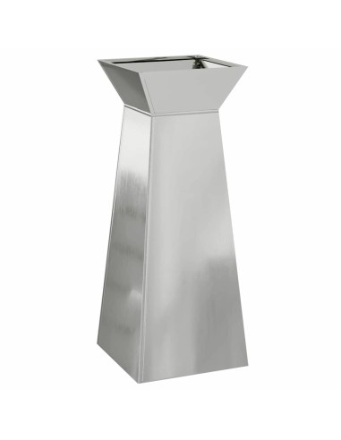 Саксия с колона Сребрист 40 x 40 x 100 cm Стомана