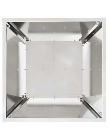 Саксия с колона 2 pcs Сребрист 40 x 40 x 100 cm Стомана