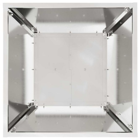 Саксия с колона 2 pcs Сребрист 40 x 40 x 100 cm Стомана