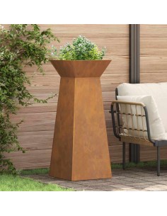 Саксия с колона Сребрист 40 x 40 x 100 cm Стомана