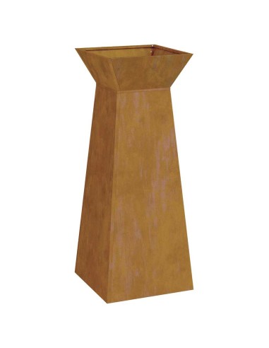 Саксия с колона 2 pcs Сребрист 40 x 40 x 100 cm Стомана