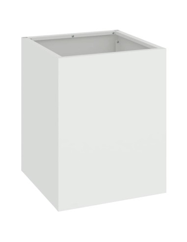 Градинска саксия Бяло 32 x 32 x 40 см Студено валцована стомана