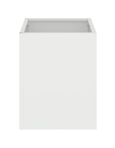 Градинска саксия Бяло 32 x 32 x 40 см Студено валцована стомана