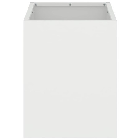 Градинска саксия Бяло 32 x 32 x 40 см Студено валцована стомана