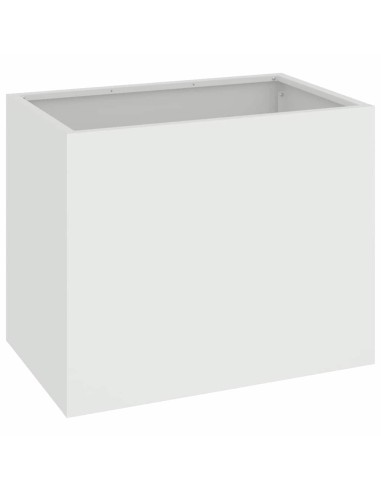 Градинска саксия Бяло 50 x 32 x 40 см Студено валцована стомана