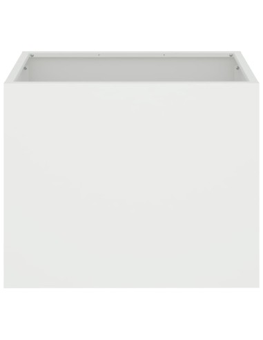 Градинска саксия Бяло 50 x 32 x 40 см Студено валцована стомана