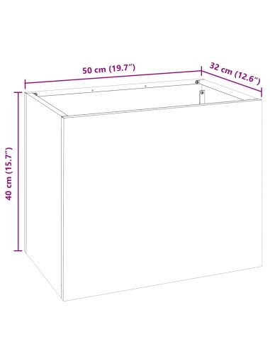 Градинска саксия Сребрист 50 x 32 x 40 см Поцинкована стомана