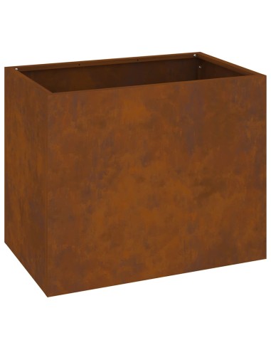 Градинска саксия Кафяво 50 x 32 x 40 см Патинирана стомана