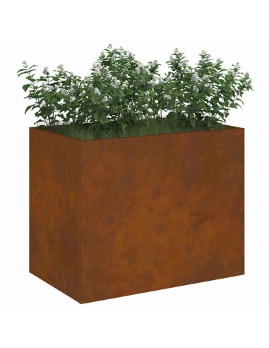 Градинска саксия Кафяво 50 x 32 x 40 см Патинирана стомана