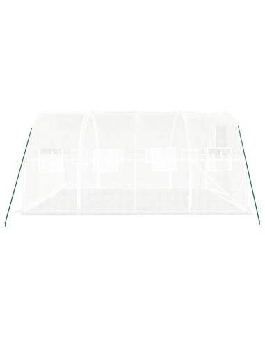 Оранжерия със стоманена рамка бяла 12 м² 4x3x2 м