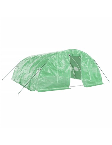 Оранжерия със стоманена рамка зелена 30 м² 6x5x2,3 м